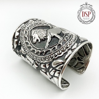 กำไลข้อมือราศีสิงห์ กำไล 12 ราศีแห่งดวงดาว กำไลเงินแท้ 92.5% : Leo zodiac 925 Sterling Silver Bangle[GSPP0320]