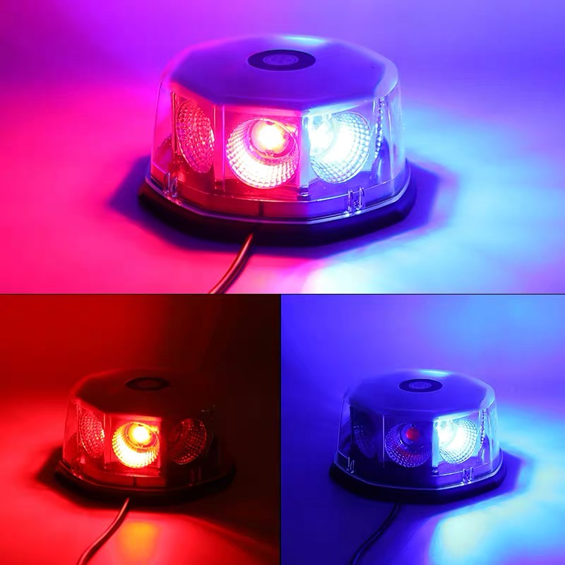 ไฟไซเรน Siren รุ่น 814 LED สำหรับติดหลังคารถยนต์ ไฟฉุกเฉิน ปรับได้10 ฐานยึดแม่เหล็ก ใช้ได้ 12V-24V