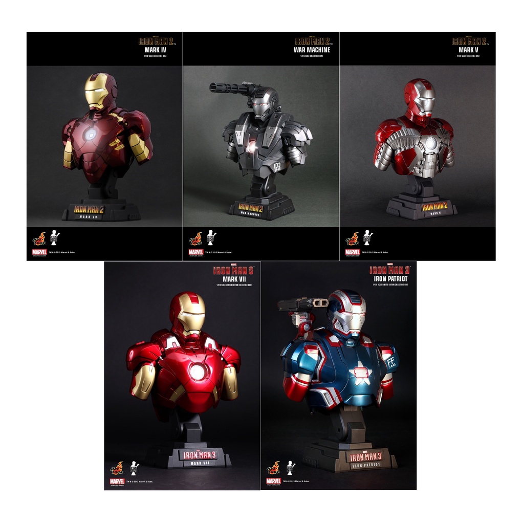 [SUPER RARE] HOT TOYS : IRON MAN 1/4th SCALE LIMITED EDITION COLLECTIBLE BUST จำนวน 5 กล่อง สินค้าใหม่ มือ 1 กล่องสวย
