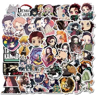 💥พร้อมส่ง💥ลายการ์ตูนอะนิเมะ demonslayer鬼滅の刃Kimetsu no Yaiba 50แผ่น กันน้ำ สติ๊กเกอร์ ใช้ซ้ำได้