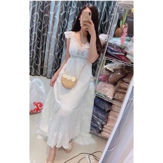 เดรสขาวไปทะเล เดรสลูกไม้ งานสวยมากๆ
