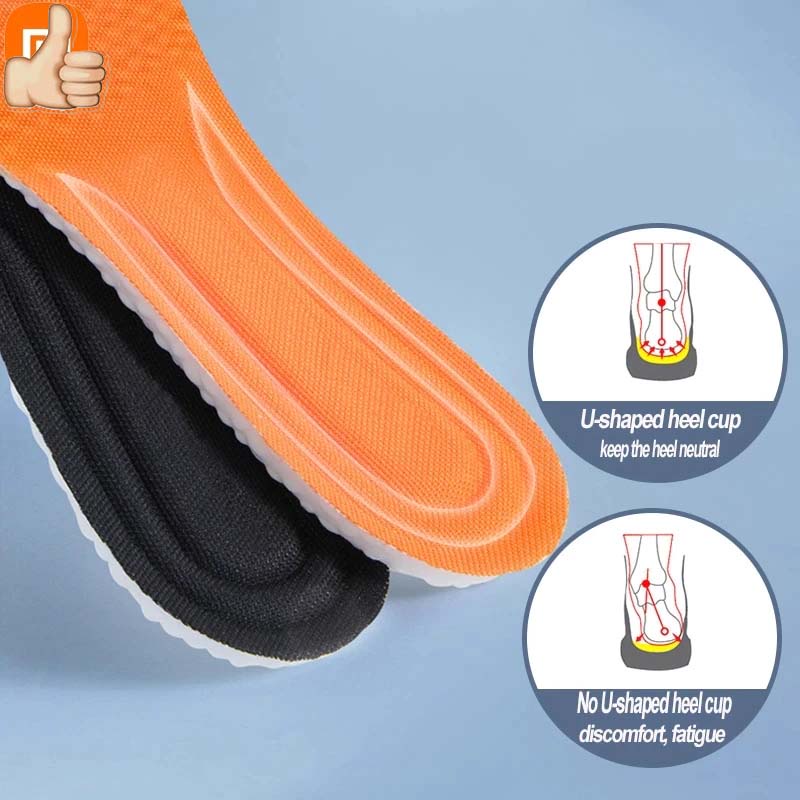 แผ่นเสริมรองเท้า ลดการปวดเมื่อยล้า เม็ดบูสต์ นุ่ม เด้ง ระงับกลิ่น Orthopedic Shock Absorption Boost Insoles Breathable