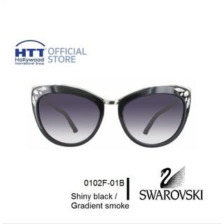 Swarovski SK0102F-01B กรอบแว่นตา สวารอฟสกี้ สี Black/gradient smokeแว่นตาประดับด้วยเพชรคริสตัลของ SWAROVSKI ดีไซน์อิตาลี