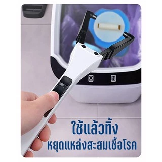 แปรงขัดห้องน้ำแบบใช้แล้วทิ้ง เปลี่ยนหัวขัดได้ มีน้ำยาฆ่าเชื้อในตัว แปรงขัดส้วม ติดผนังได้ 1 เซต มีฟองน้ำ 10 ชิ้น