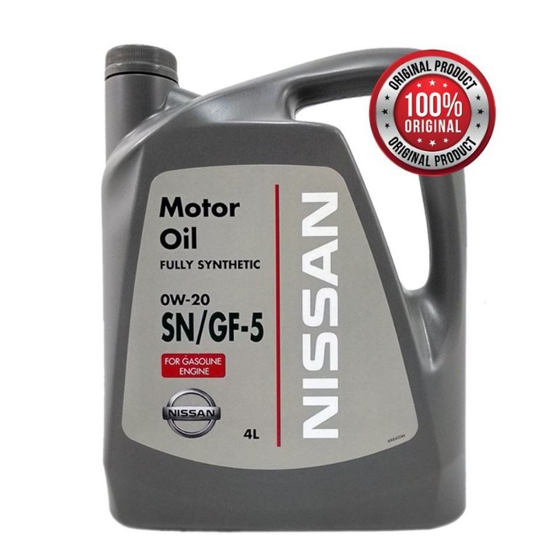 Nissan 0W20 SN/GF-5 น้ํามันเครื่องสังเคราะห์แท้ (4L) 0W-20 AXIA BEZZA MYVI TOYOTA