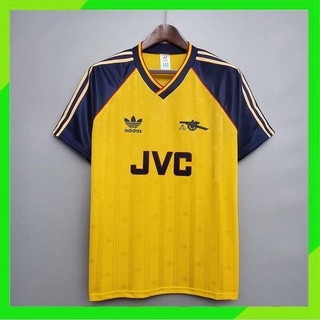 เสื้อกีฬาแขนสั้น ลายทีมชาติฟุตบอล Arsenal 88-89 ชุดเยือน สไตล์เรโทร