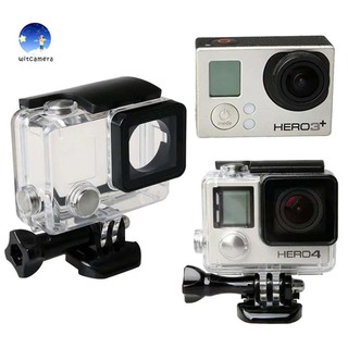 แหล่งขายและราคา45m Underwater Housing Case Waterproof Protective Cover for GoPro Hero 4/3+ เคสกันน้ำGoPro Hero 4อาจถูกใจคุณ