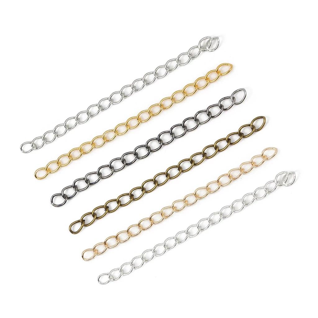 สายโซ่ต่อขยาย ขนาด 50 70 มม. สําหรับทําเครื่องประดับ สร้อยคอ สร้อยข้อมือ DIY 50 ชิ้น