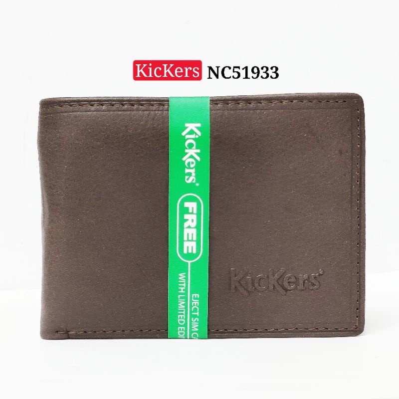 Kickers Leather Bifold Wallet For Men ฟรีซิมการ์ด ( NC5193 ) Dompet Kulit Lelaki