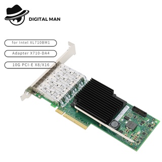 10G PCI-E X8/X16 10 Gigabit 4-Port Fiber Network Card Adapter X710-DA4 for Intel XL710BM1 #Digital Man