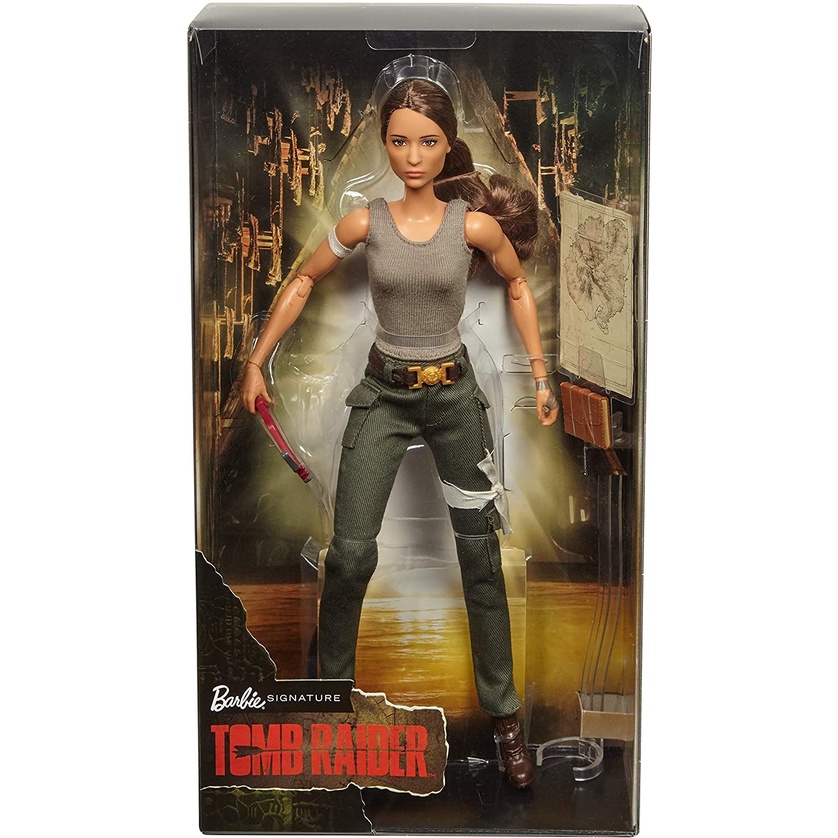Barbie Tomb Raider Lara Croft Doll In Film-Inspired Look FJH53 ตุ๊กตาบาร์บี้ Tomb Raider Lara FJH53