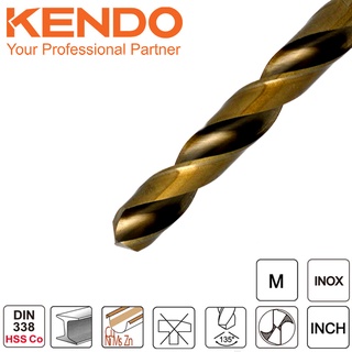 KENDO 10313004 ดอกสว่านเจาะสแตนเลส(โคบอลท์) 13.0 × 151mm (1 ชิ้น/แพ็ค)