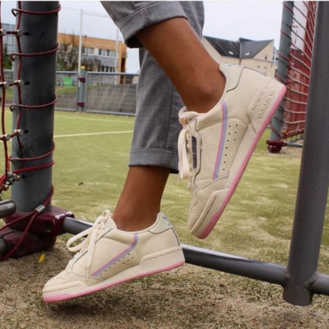 Adidas continental white pink hot sale