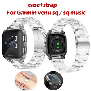 สายนาฬิกาข้อมือเรซิ่น พร้อมเคสป้องกัน สําหรับ Garmin Venu Sq Garmin Venu Sq