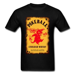 เสื้อยืดคอกลมเสื้อยืด ผ้าฝ้าย พิมพ์ลายการ์ตูน Cinnabar Whiskey Fire Dino สีดํา สไตล์วินเทจ พลัสไซซ์ สําหรับผู้ชายS-5XL