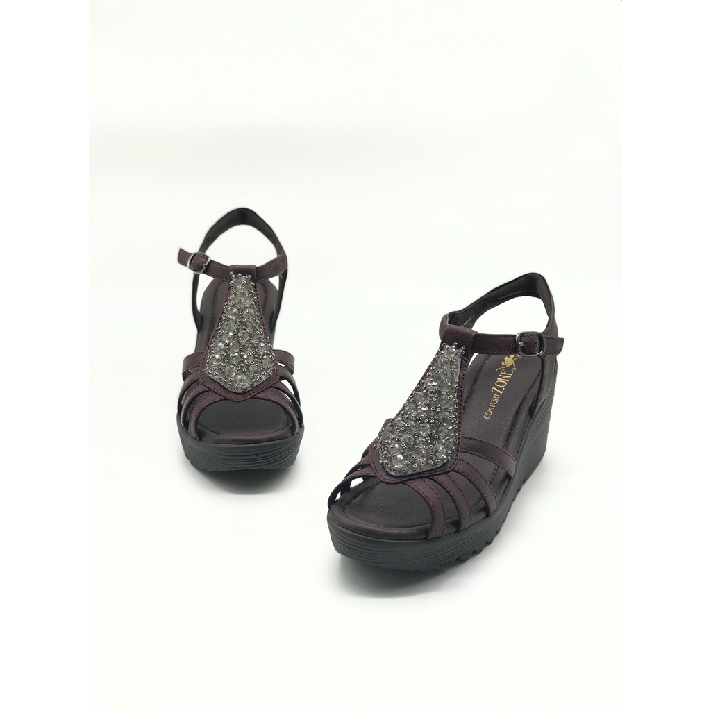 Comfortzone Crystal Wedge 3 inches, Color Bordeaux