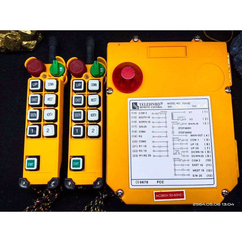 รีโมทเครน Telehnbd F24-8S F24-8D 24V 48V 110V 220V 380V 440V 1และ2 สปีด สินค้าอยู่ไทย มีบริการหลังกา
