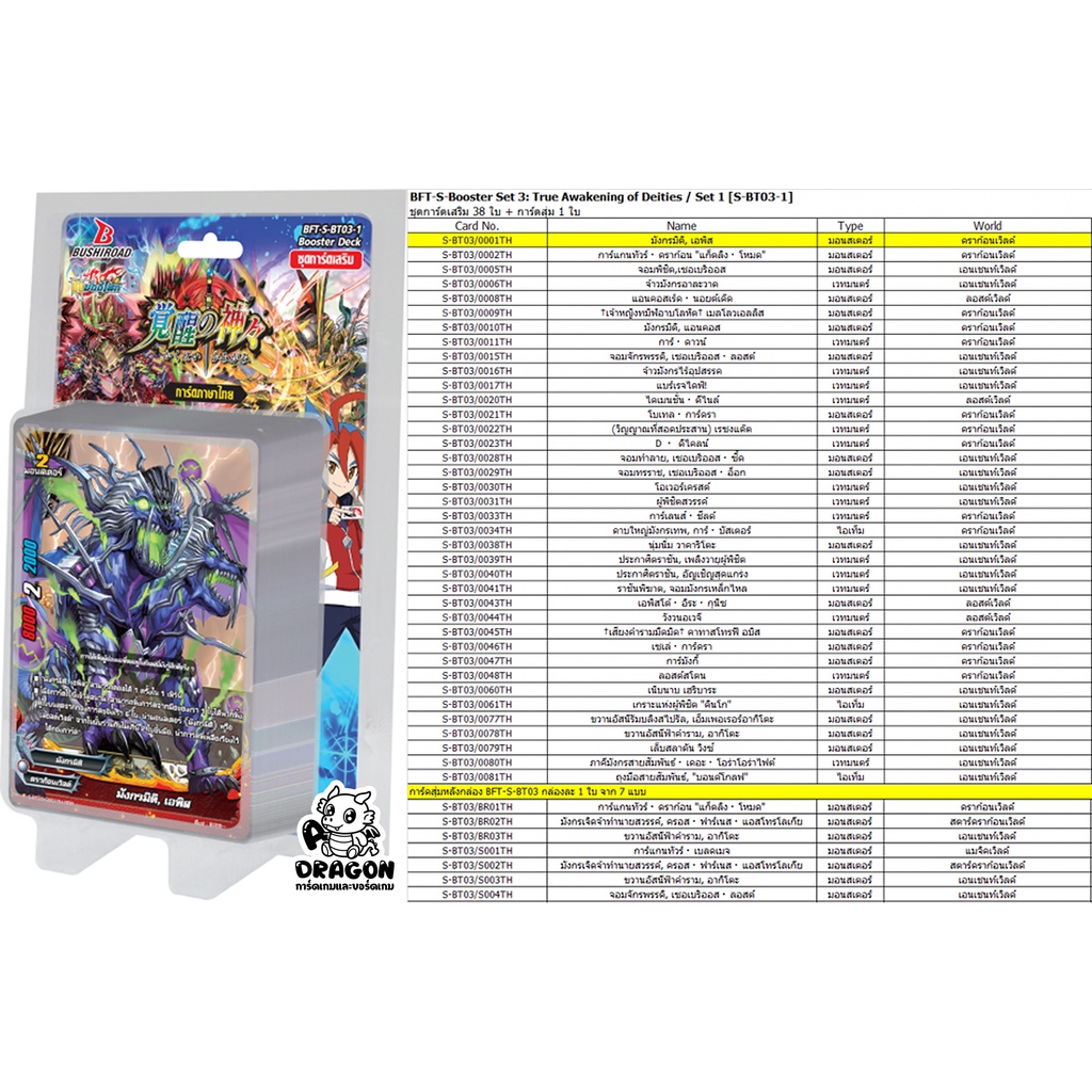 [บัดดี้ไฟท์] S-BT03-1 True Awakening of Deities