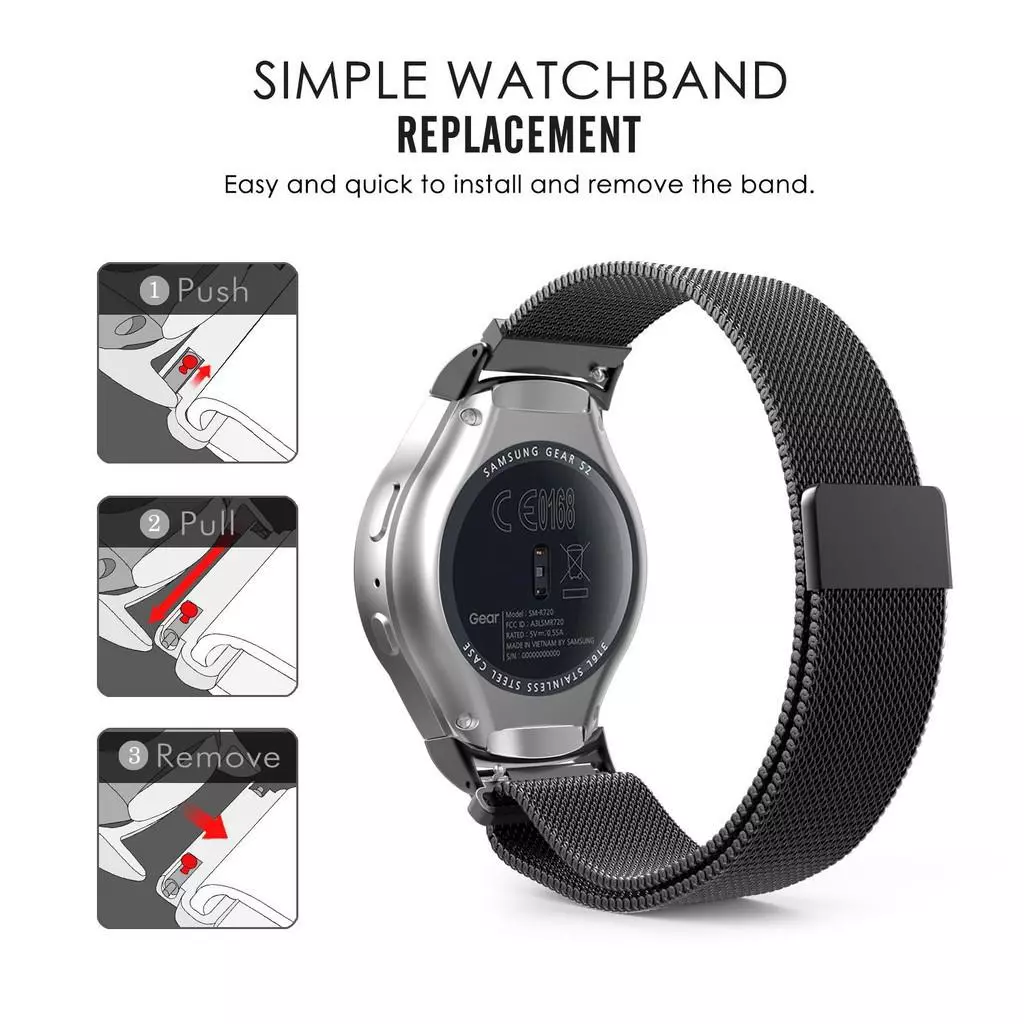 สายนาฬิกาข้อมือสเตนเลส สไล์มิลาน สำหรับ For Huami Amazfit GTS / GTS 4 3 2 2e 2mini / GTS 4 Mini