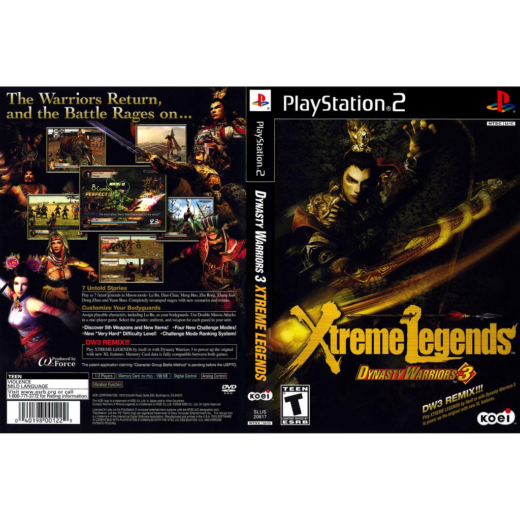 แผ่นเกมส์ PS2 (รับประกัน) Dynasty Warriors 3 - Xtreme Legends