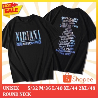 เสื้อยืดผ้าฝ้าย เสื้อยืด เสื้อคอกลม เสื้อสกรีนลายวงร็อค NIRVANA NEVERMIND (แขนสั้น)