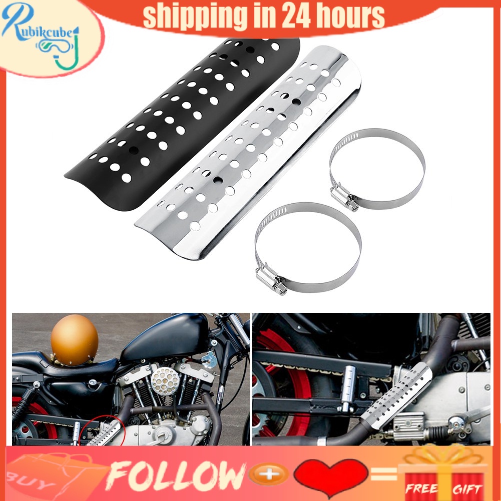 Rubikcube Universal Motorcycle Hole Heat-shield Muffler Cover Guard