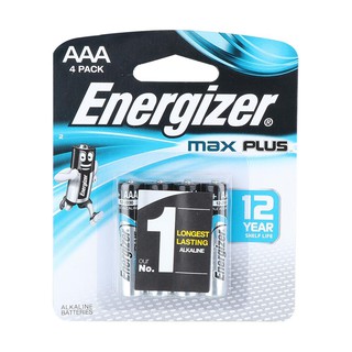 ถ่านอัลคาไลน์ AAA ENERGIZER MAx PLUS BP4 ALKALINE BATTERY AAA ENERGIZER MAX PLUS BP4