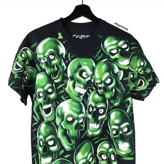 QUID BLUE SKULL PILE GREEN TEE