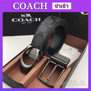 Coach เข็มขัด เข็มขัดหนัง 2 หัว