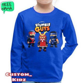 เสื้อยืด แขนยาว ลาย Stumble guys สําหรับผู้ชาย