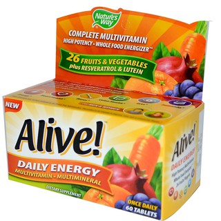 Natures Way, Alive!, Daily Energy, 60 Tablets