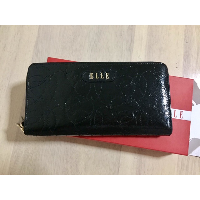 กระเป๋าตังค์ELLEซิปรอบสีดำ