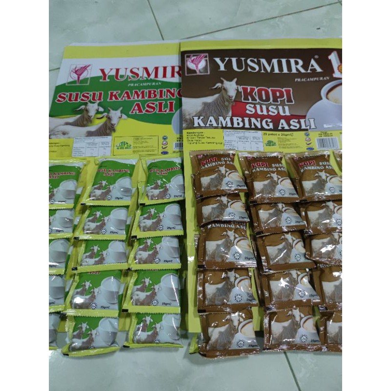 นมแพะรสดั้งเดิม กาแฟ YUSMIRA 20 ซอง