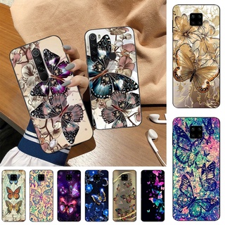 เคสโทรศัพท์มือถือ ซิลิโคน กันกระแทก ลายผีเสื้อ ประดับโบว์ สําหรับ Redmi Note 9 Note 9S Note 9 Pro Note 9T Note 9 Pro Max