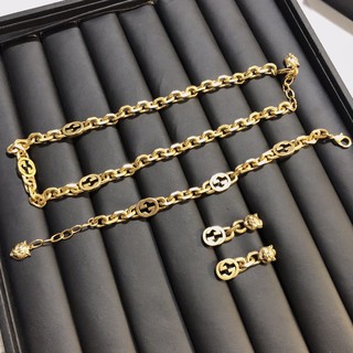 Gucci สร้อยคอ สร้อยข้อมือ ต่างหู ทําจากวัสดุดั้งเดิม แฟชั่นหรูหรา
