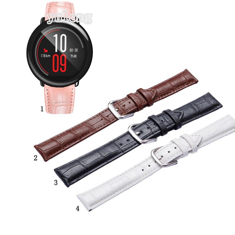 22mm สายนาฬิกาสายหนังคุณภาพสำหรับ Huami Amazfit PACE Leather Strap