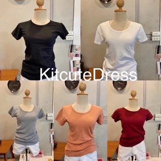 เสื้อยืดคอกลม ผ้าคอตตอนผสม อก30-34" ผ้านุ่มใส่สบาย แฟชั่นสไตล์เกาหลี มีเก็บปลายทาง