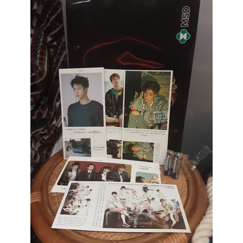 Set Post card Exo,BTS,Got7 (5 ใบ) คละวง ภาษาจีน ของสะสมมือสอง