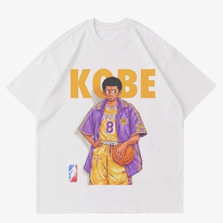 เสื้อยืดสีดำอินเทรนด์เสื้อยืด ลายการ์ตูนอนิเมะ KOBE BRYANT ANIME VERSION | เสื้อยืด พิมพ์ลายอนิเมะ BASKETBALL | เสื้อยืด