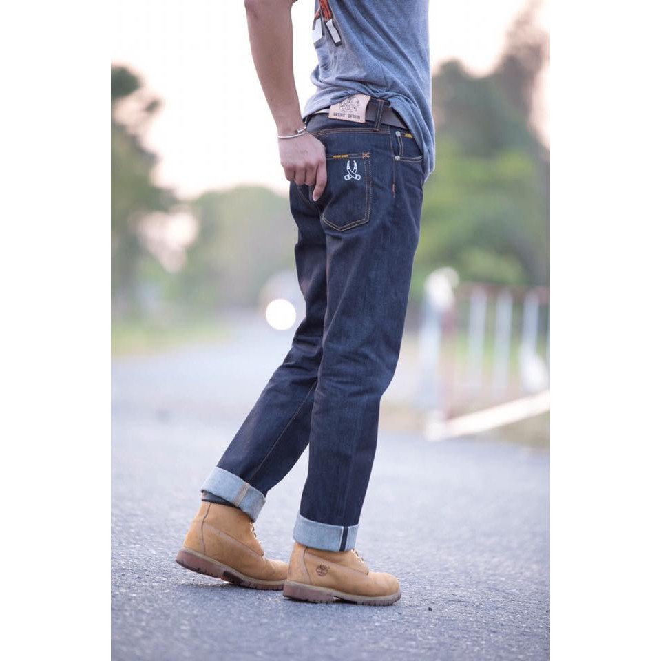 กางเกงยีนส์ hasdin denim รุ่น Ivory White D8