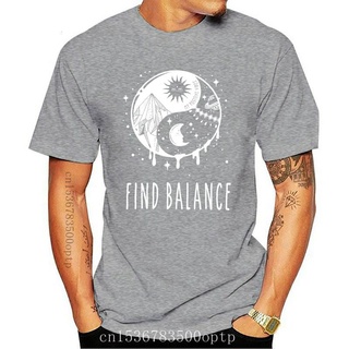 เสื้อยืดผ้าฝ้ายพรีเมี่ยม เสื้อยืด ผ้าฝ้าย พิมพ์ลาย New Find Balance Yin Yang Aesthetic Grunge แฟชั่นสําหรับสตรี