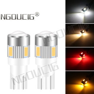 Ngoucig 2023NEW หลอดไฟอ่านหนังสือ LED T10 อะลูมิเนียม W5W 168 194 12V สีขาว เหลือง ฟ้า สําหรับติดป้ายทะเบียนรถยนต์ รถบรรทุก