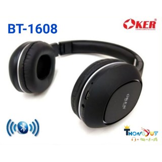 หูฟังOKER BLUETOOTH WIRELESS HEADPHONE BT-1608 สีดำ