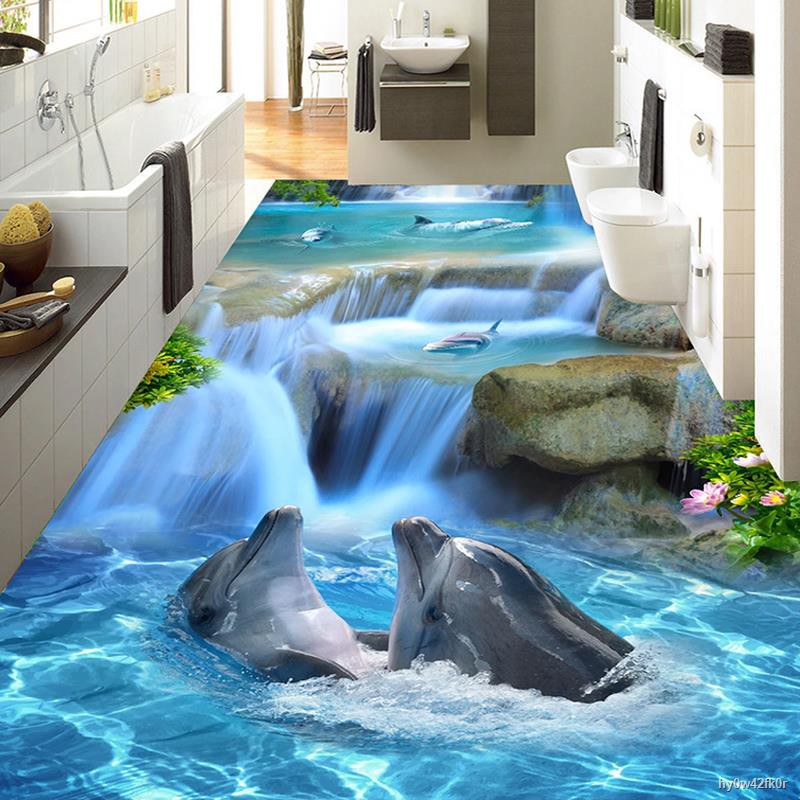 ㍿Custom Photo Dolphin 3D Flooring Sticker Mural Wallpaper Bathroom Living  Room PVC Self-Adhesive Waterproof Floor Decor | Shopee Thailand