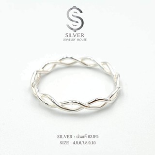 ﺴ◙แหวนเกลียวเงินแท้ 92.5% Sterling silver ringแหวนสร้อยคอ🎁🎀✨