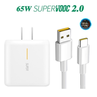 65W Supervooc 2.0 Fast Charger สำหรับ OPPO Find X2 Pro Reno 5 5G 3 4 Pro Ace 2 X20 X2 Realme X50 Pro RX17 Pro สาย USB Type-C