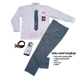setelan seragam sekolah SMA anak laki-laki baju panjang celana panjang (BACA DESKRIPSI PRODUK TERLEBIH DULU)