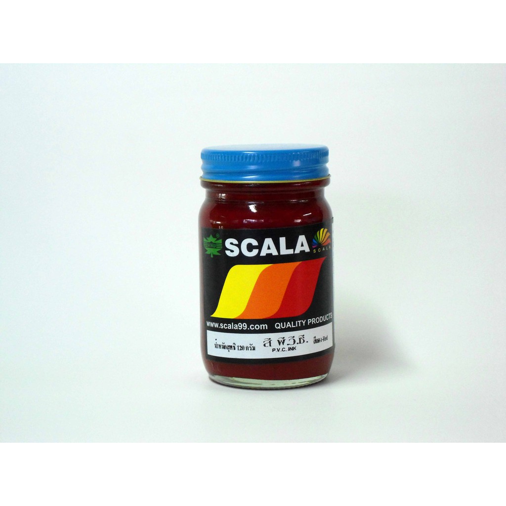 สีพี.วี.ซี.-แดงเงา ขนาดจิ๋ว 120 กรัม (แห้งเร็ว) (Red P.V.C. Inks 120 g.)