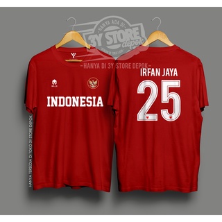 เสื้อยืดโอเวอร์ไซส์Irfan JAYA เสื้อยืดลําลอง แขนสั้น พิมพ์ลาย INDONESIA AFF Name COMBED 30S-3Y STORES-3XL