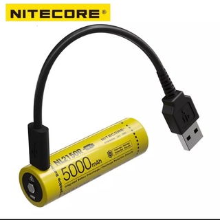 พร้อมส่ง ของแท้100%  NITECORE NL2150R 5000mAh USB-C ชาร์จ 21700 แบตเตอรี่